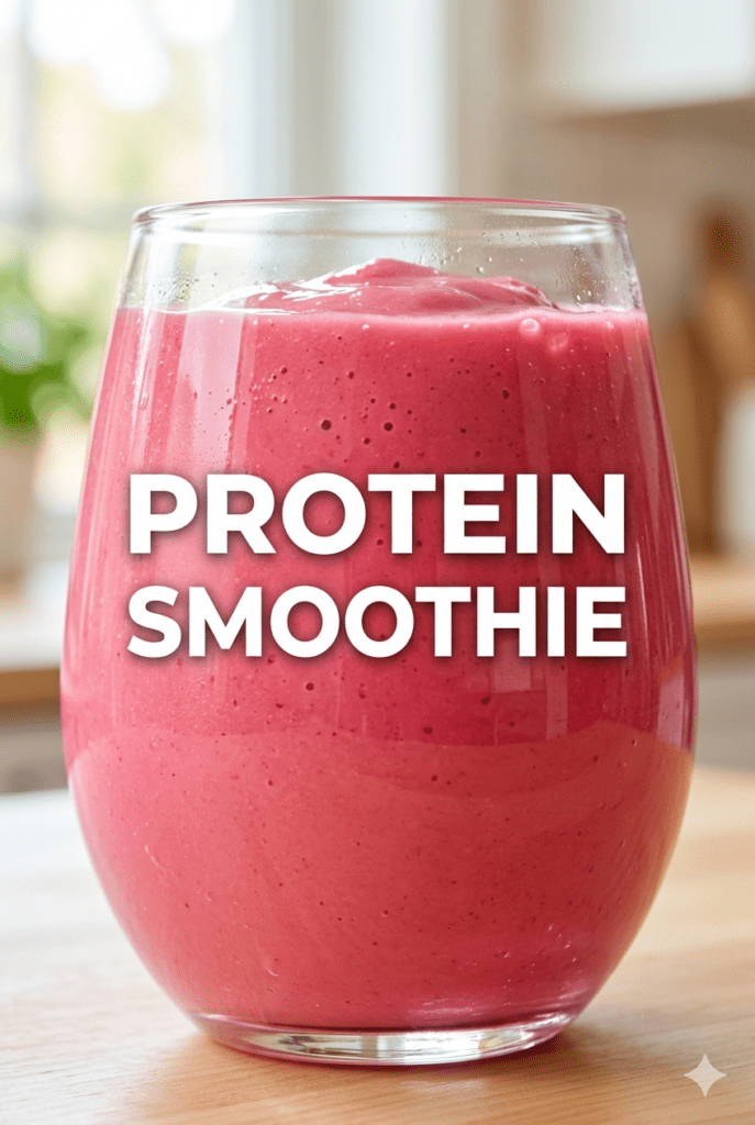 High Protein Strawberry Avocado Smoothie for Energy