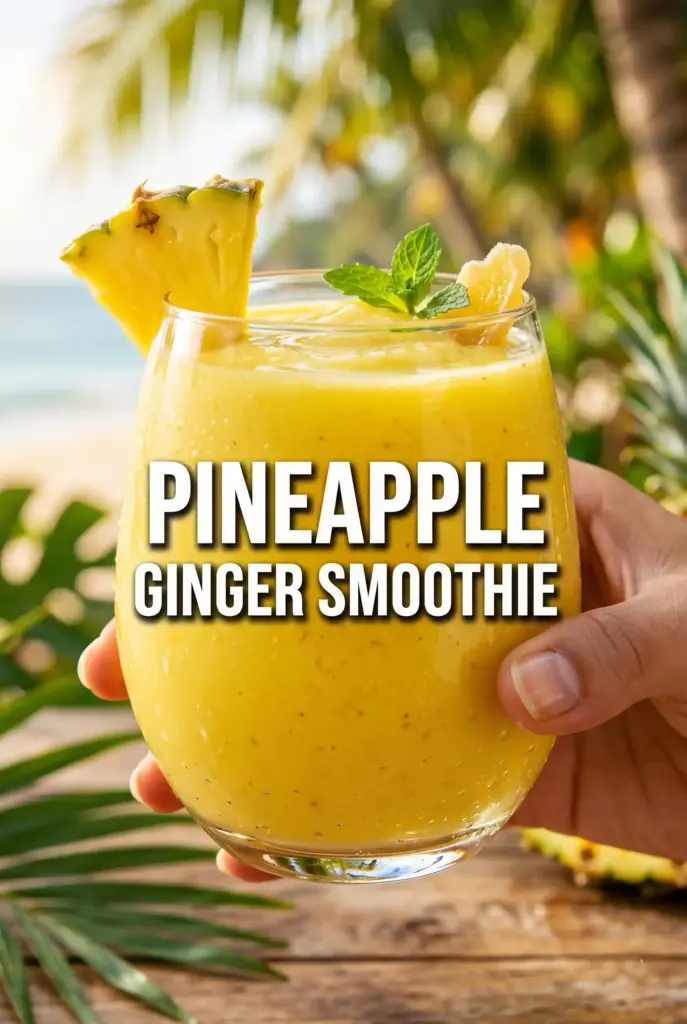 Lemon Ginger Pineapple Smoothie for Digestion